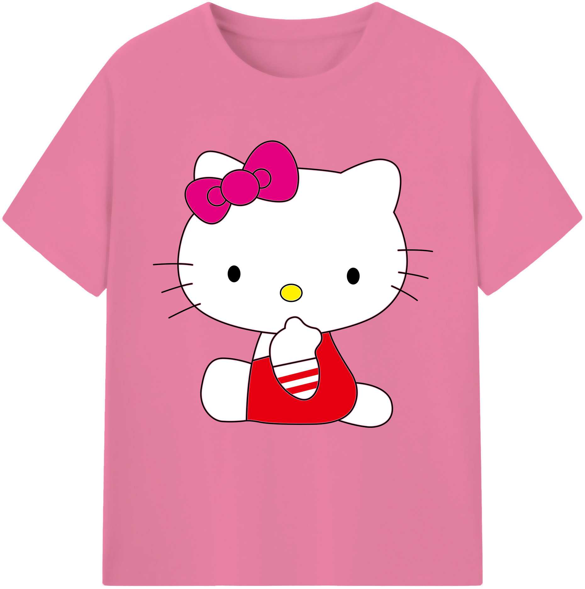 （画像用） Hello Kitty ハローキティ 綿100％半袖Tシャツ（フロントプリント）